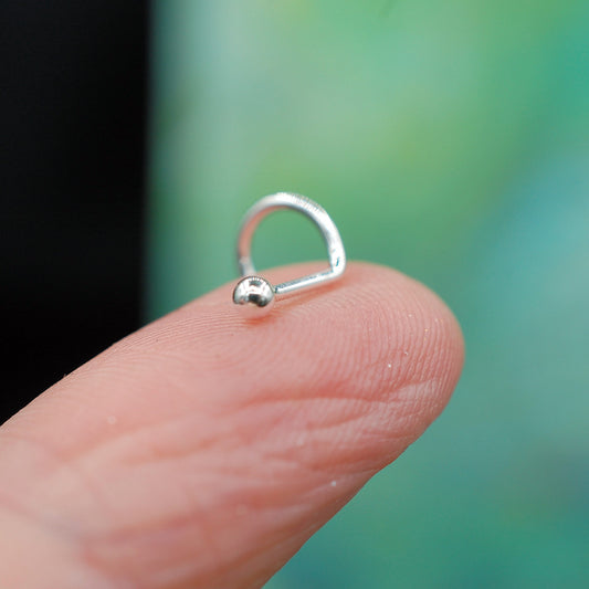 silver budded ball nose stud