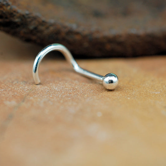2mm ball silver nose stud