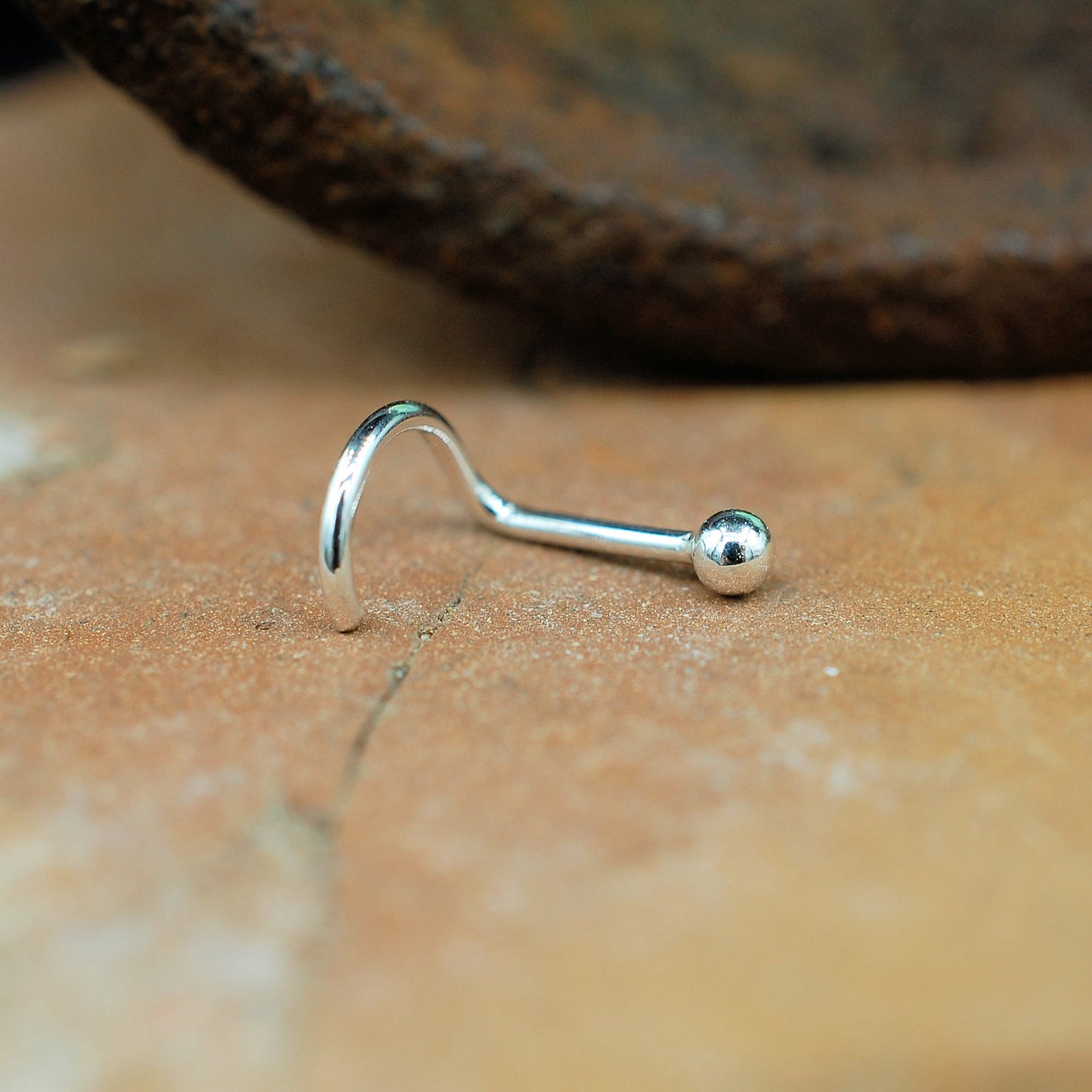 silver budded nose screw