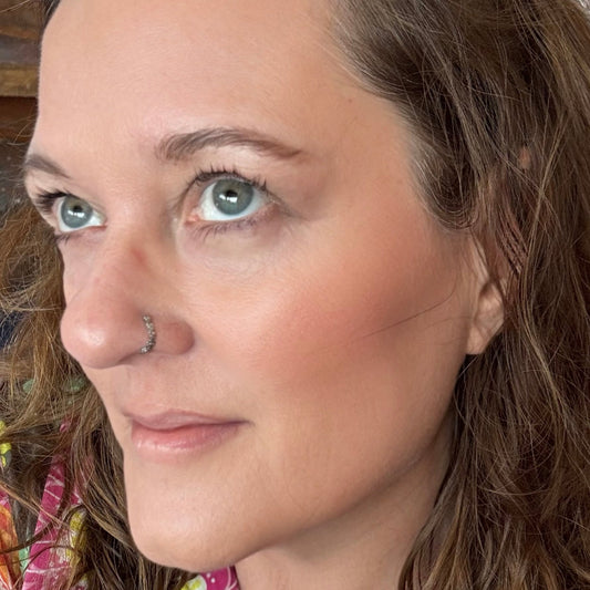 Sterling silver patterned cuff, handcrafted nose ring. Flower style nose ring.