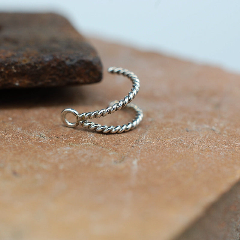 nose ring hoop silver twist enhancer