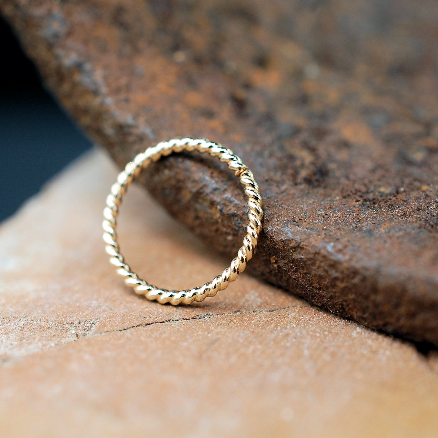 nose ring made from gold twist wire