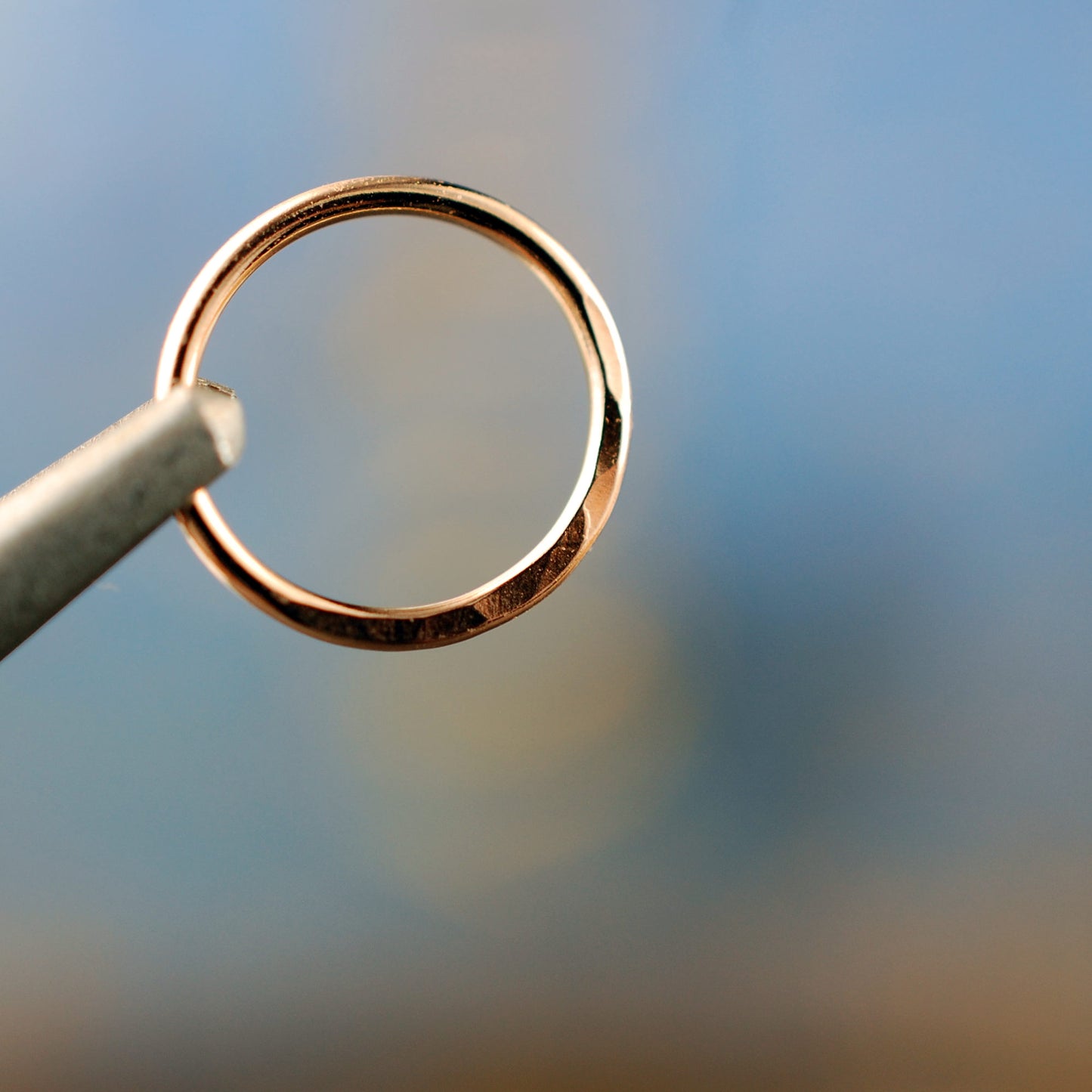 rose gold hammered nose ring