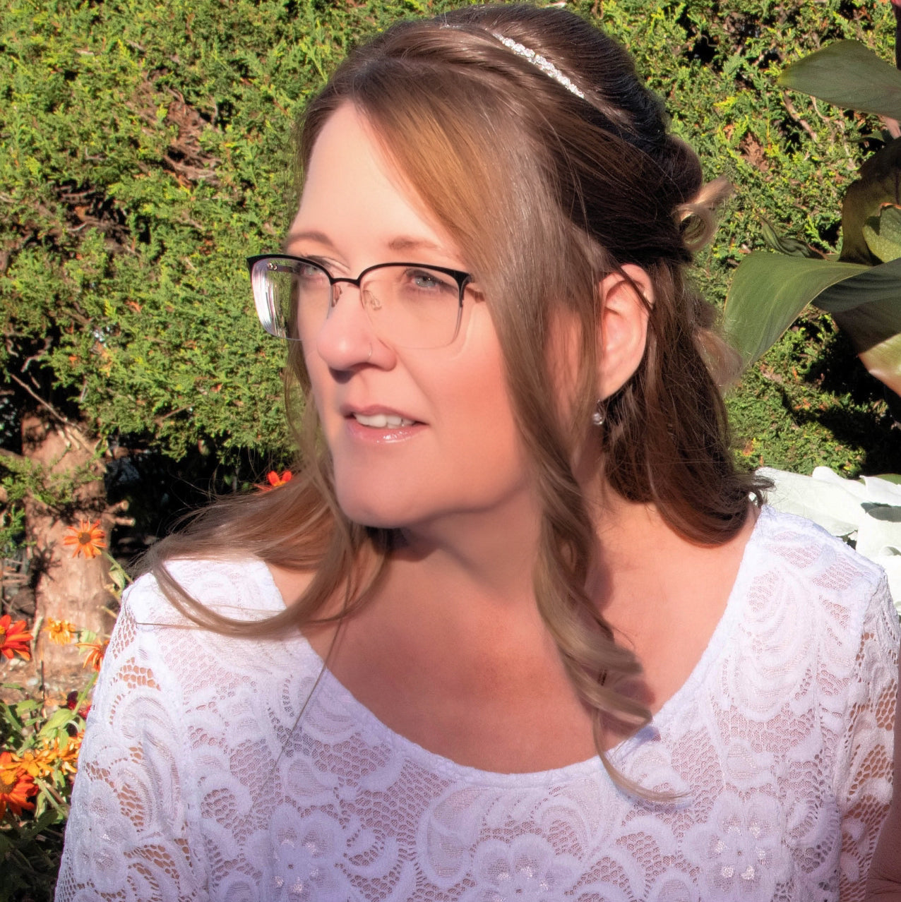 wedding picture with cuff nose ring