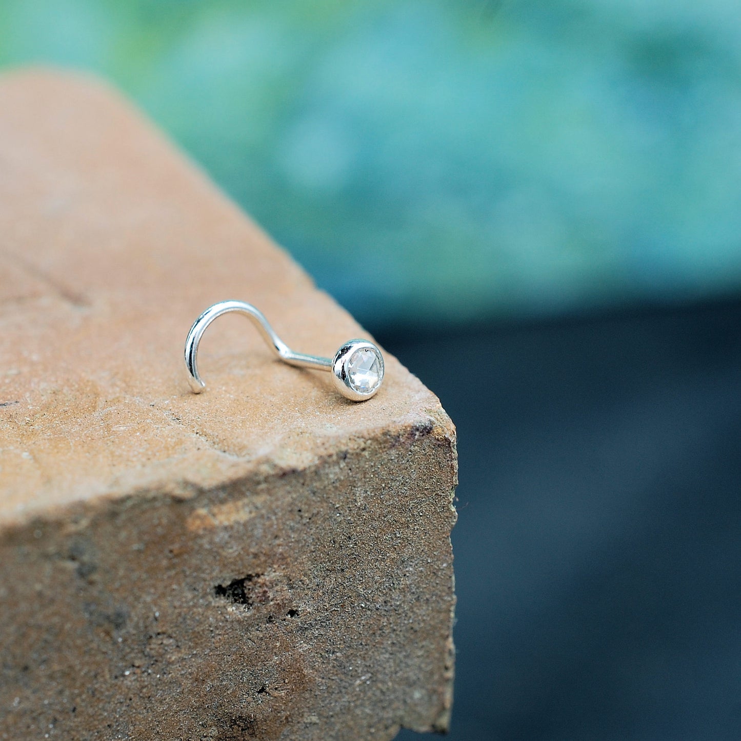 Moissanite in Silver 3mm Nose Stud