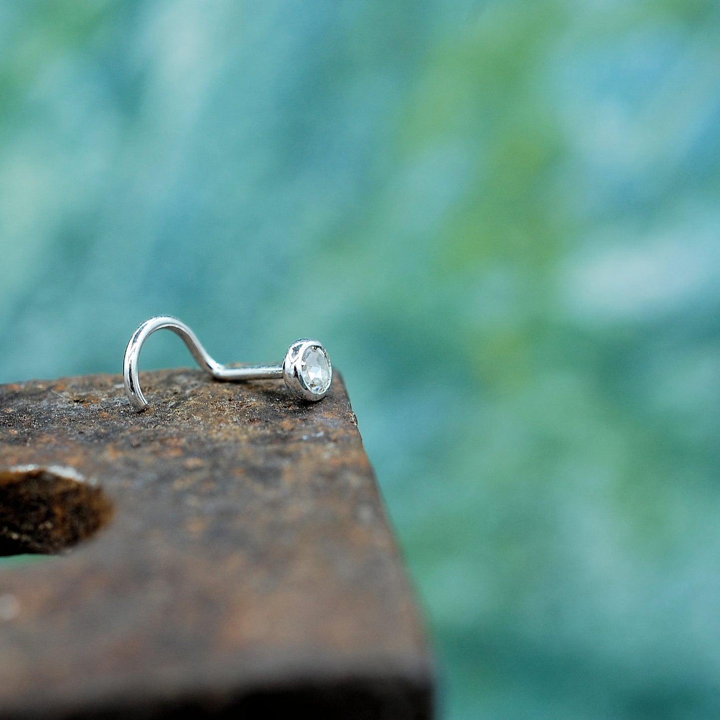 Moissanite in Silver 3mm Nose Stud