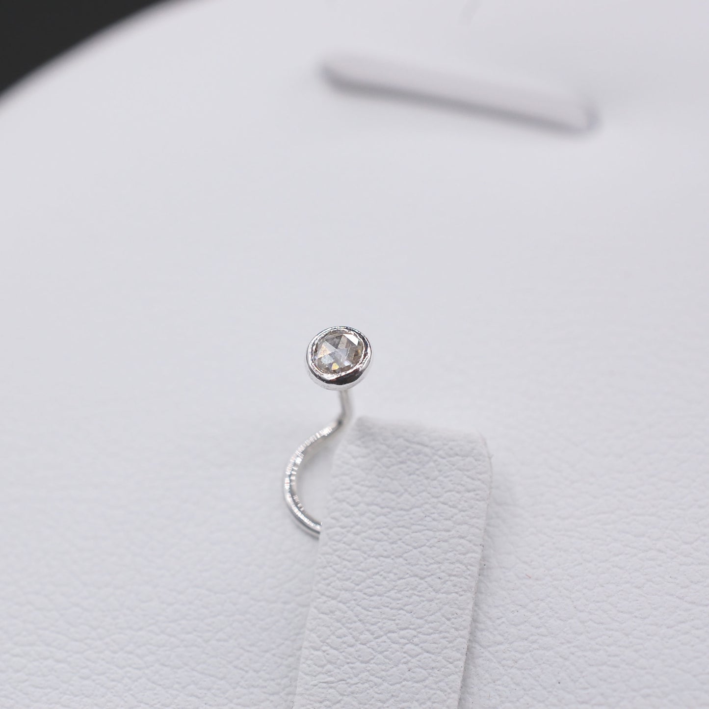 Moissanite in Silver 3mm Nose Stud