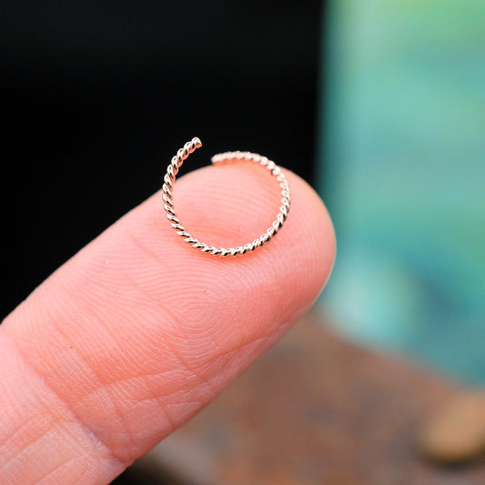 rose gold twisted nose ring
