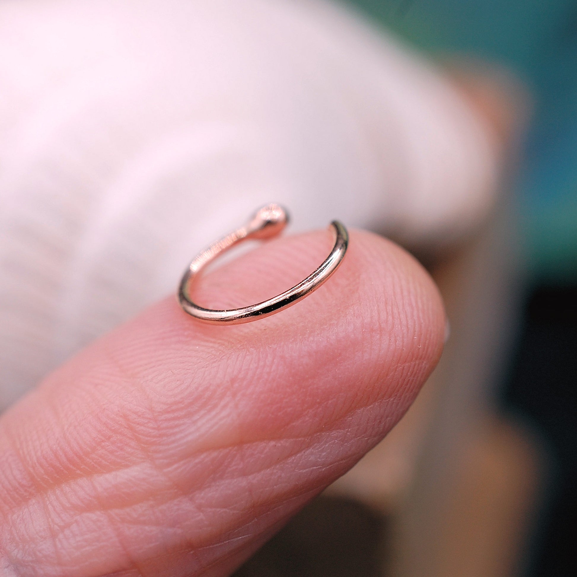 rose gold nose ring with little bud