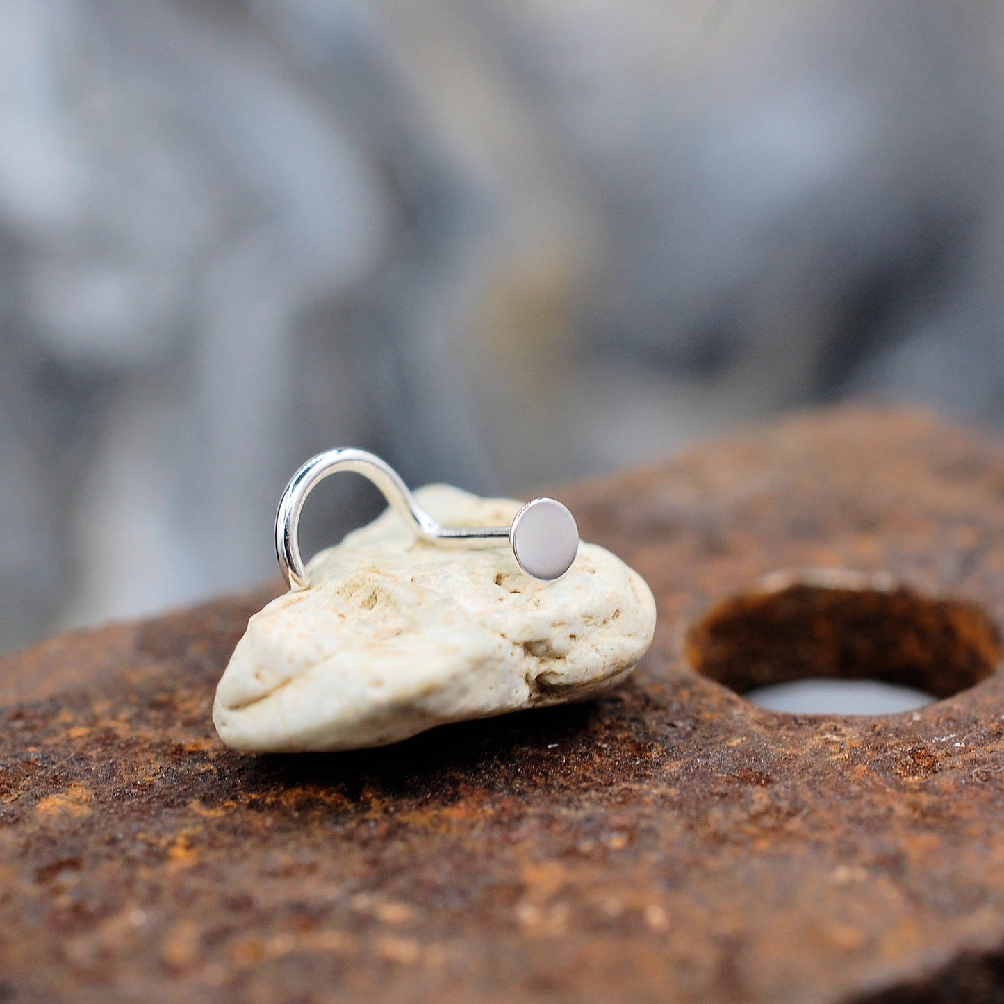 silver spot nose stud