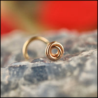 dainty yellow gold nose stud