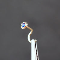 14k gold and sapphire nose stud