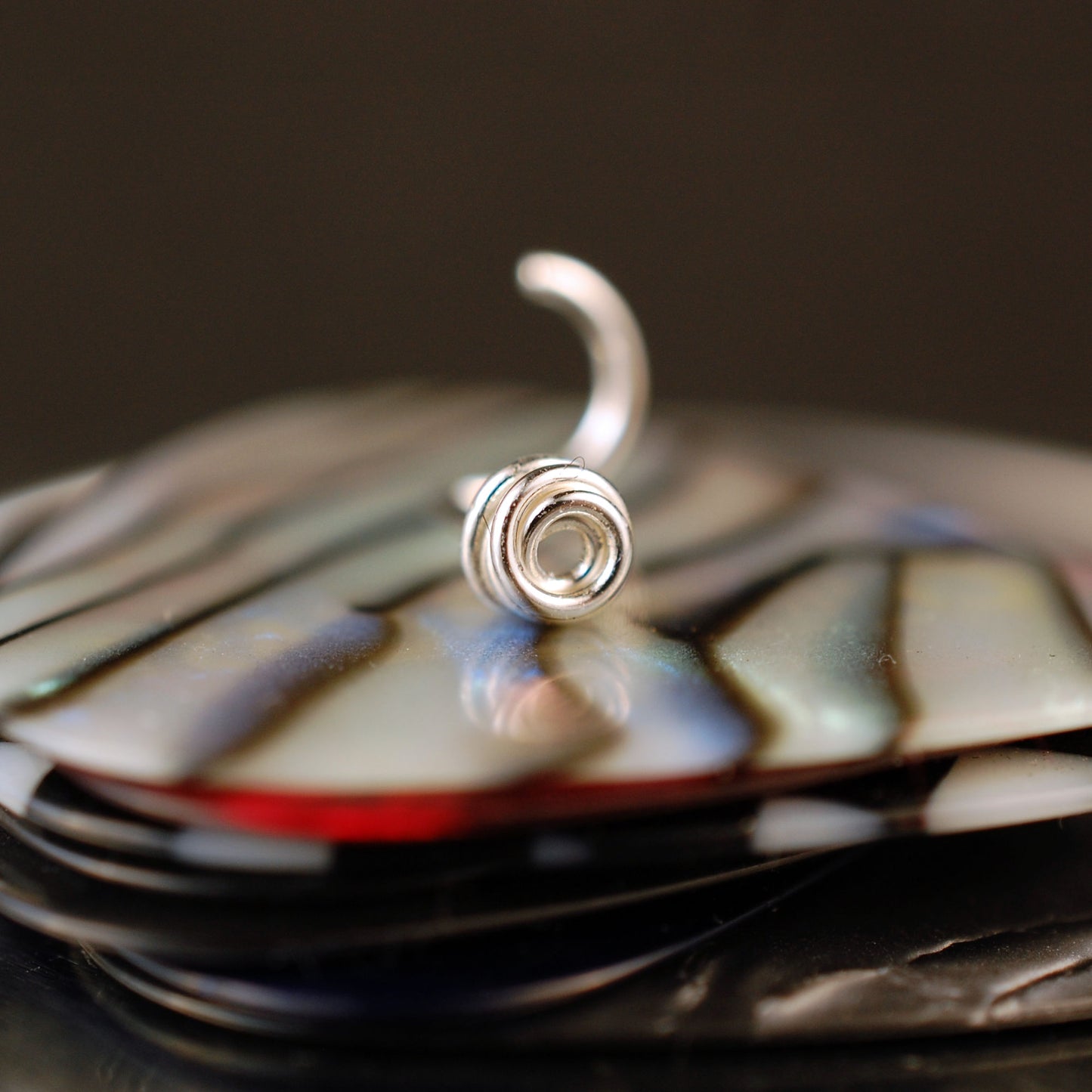 dainty nose stud in sterling silver