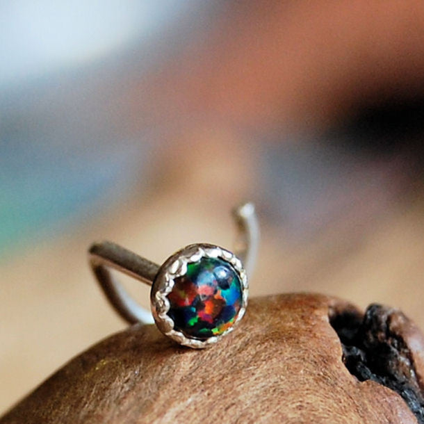 black opal nose ring