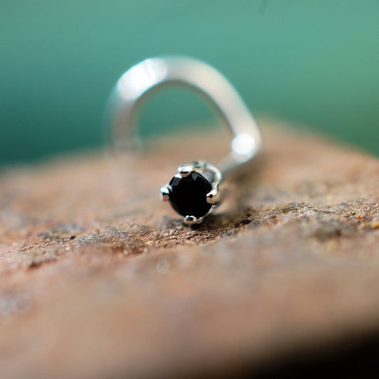 black diamond style nose stud