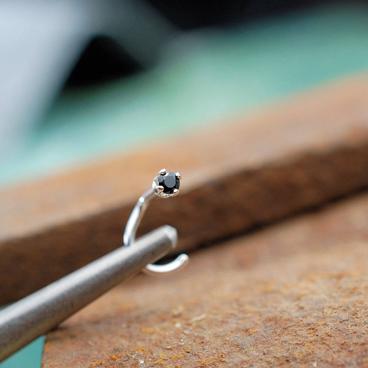 tiny black nose ring