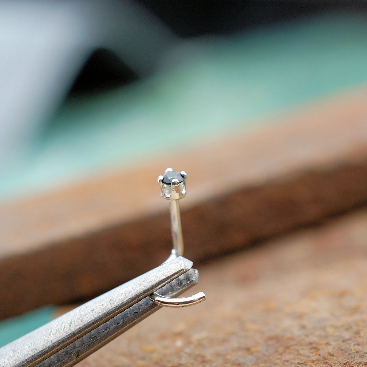 small black nose stud
