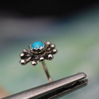 nose stud with silver and turquoise 