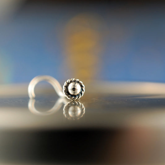 dainty sterling silver nose stud