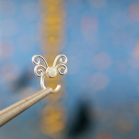 sterling silver butterfly nose stud nickel-free