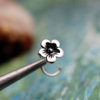sterling silver flower nose ring