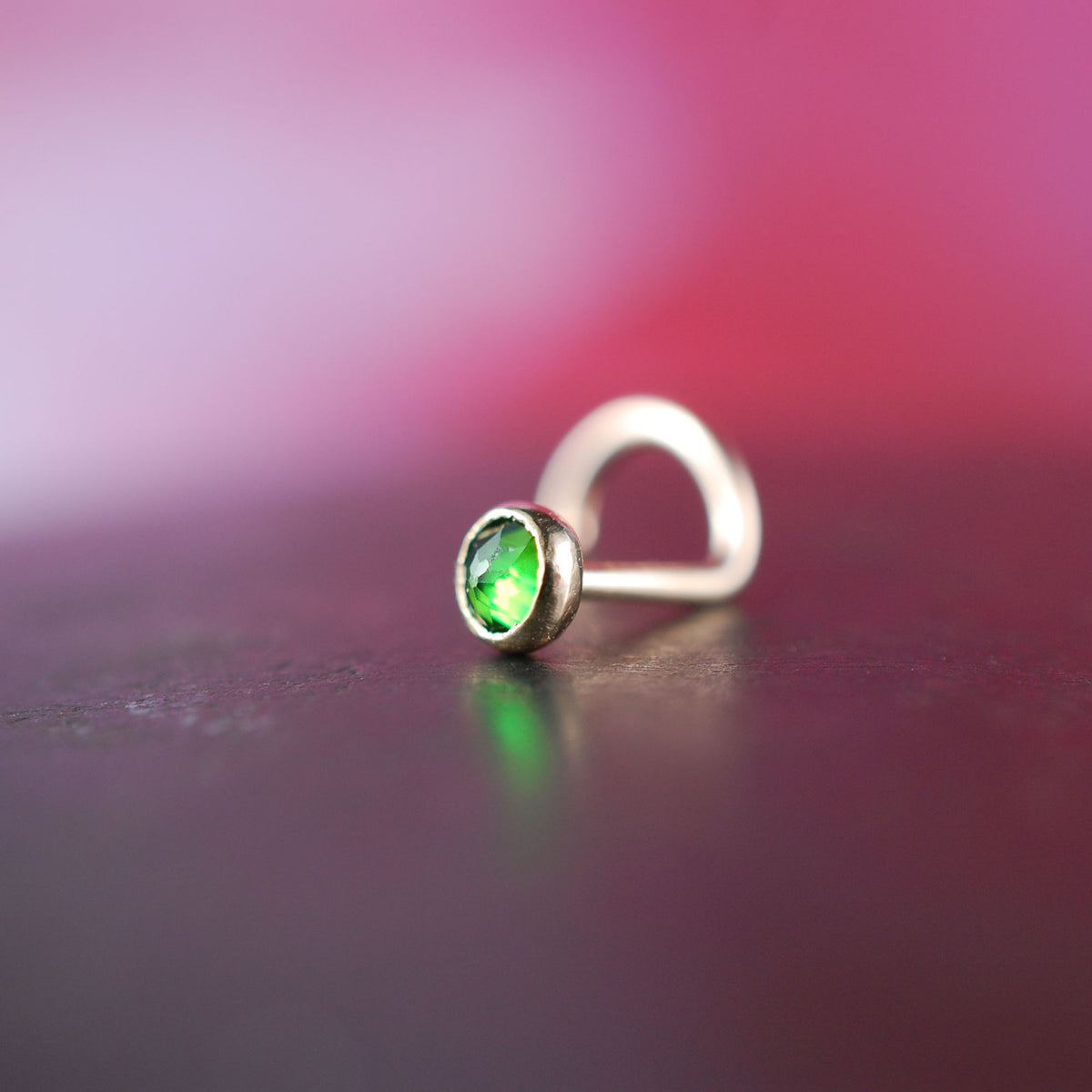 Chrome Diopside Rose Gold Nose Stud