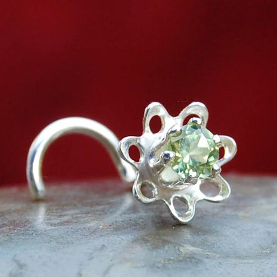 dainty sterling silver nose stud