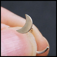 crescent moon nose pin sterling silver
