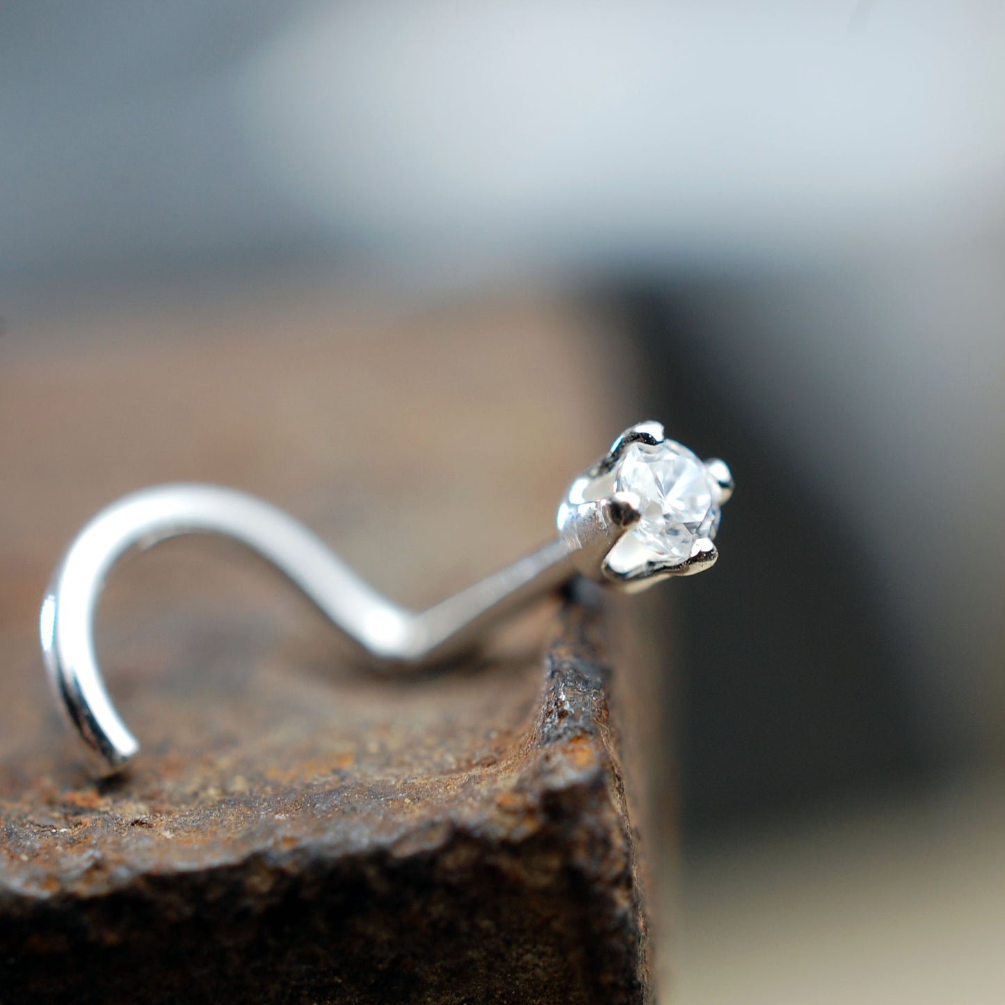 2mm cubic zirconia nose stud