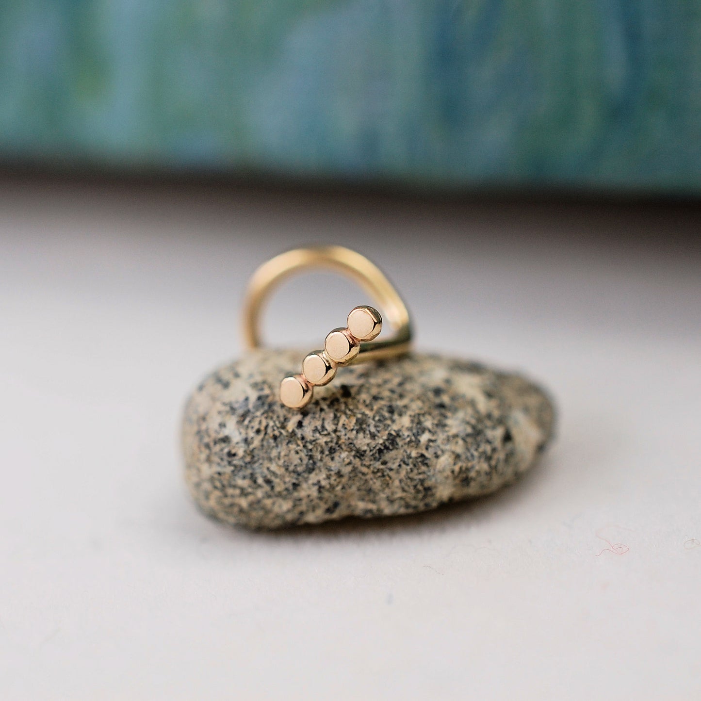 gold bar minimalist nose stud