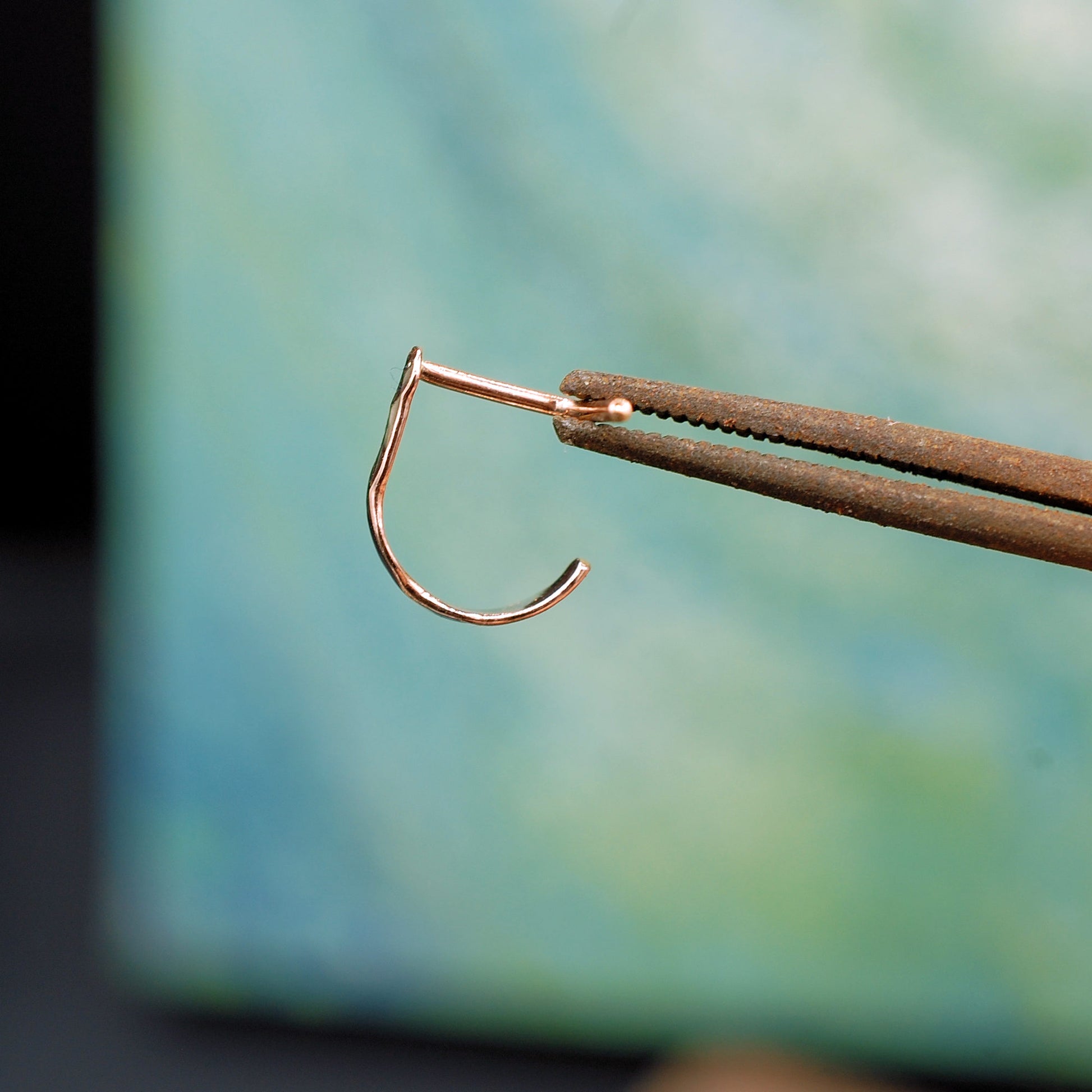 pink rose gold nose ring