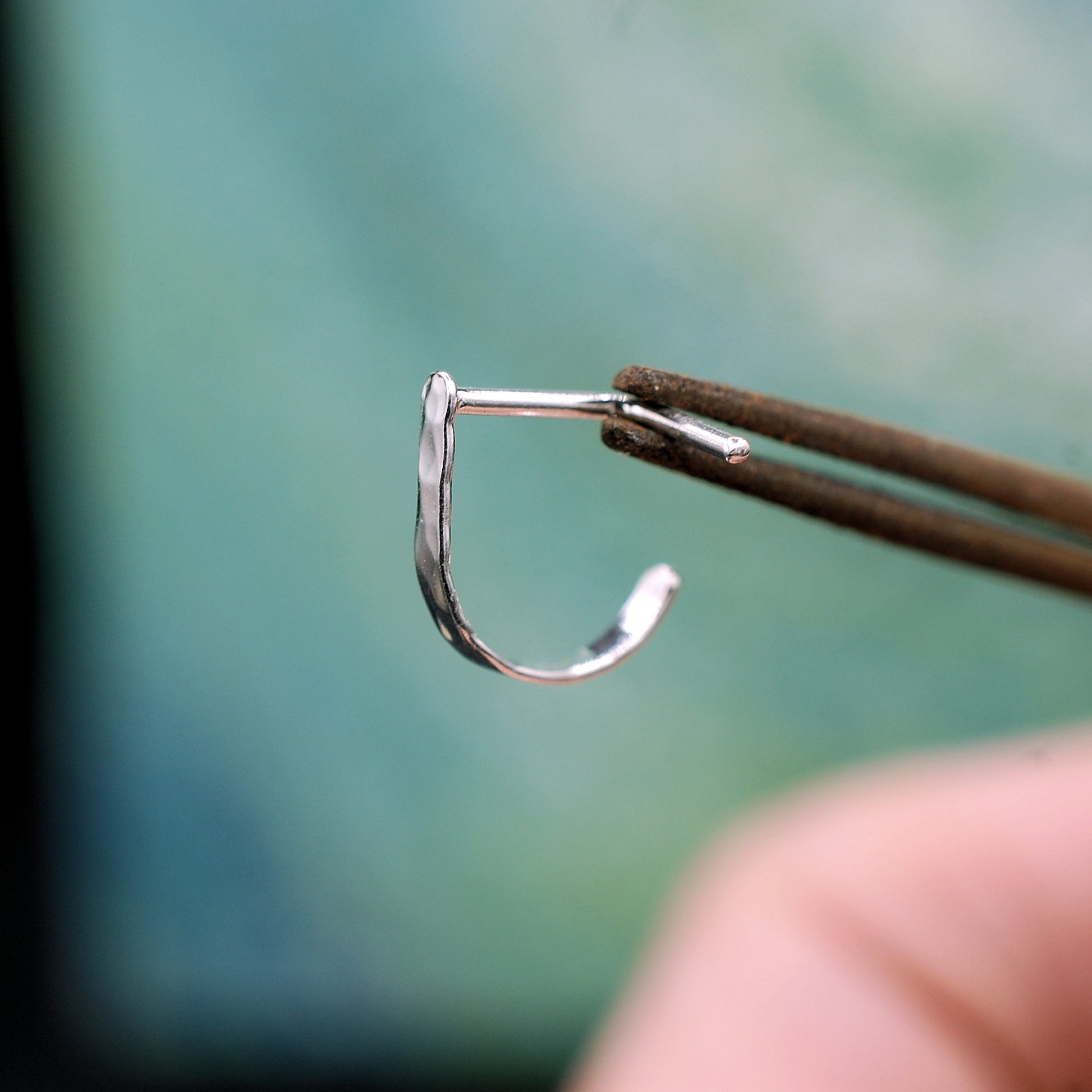 silver nose ring hoop