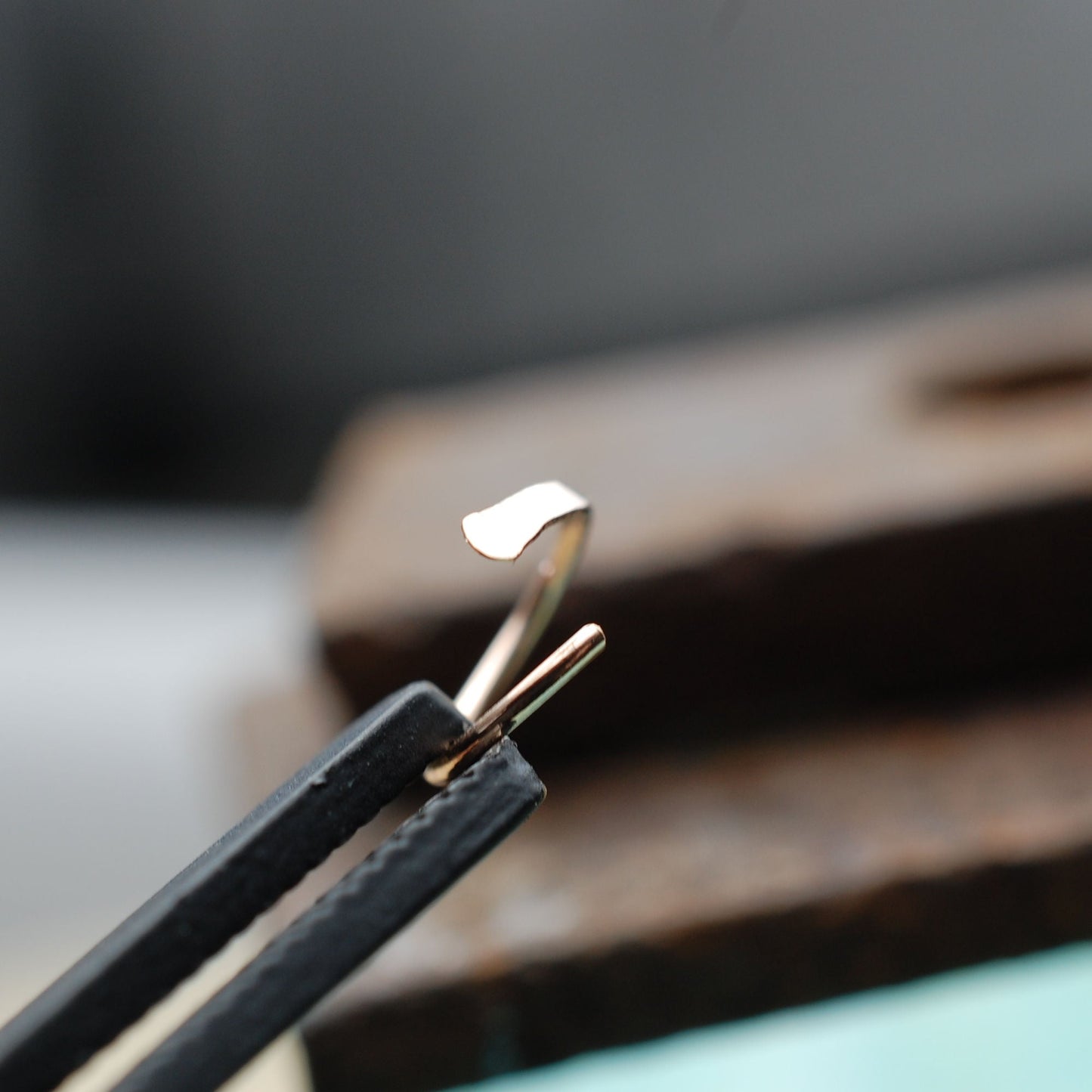 gold hammered nose ring