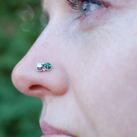 925 nickel-free nose stud with gemstones
