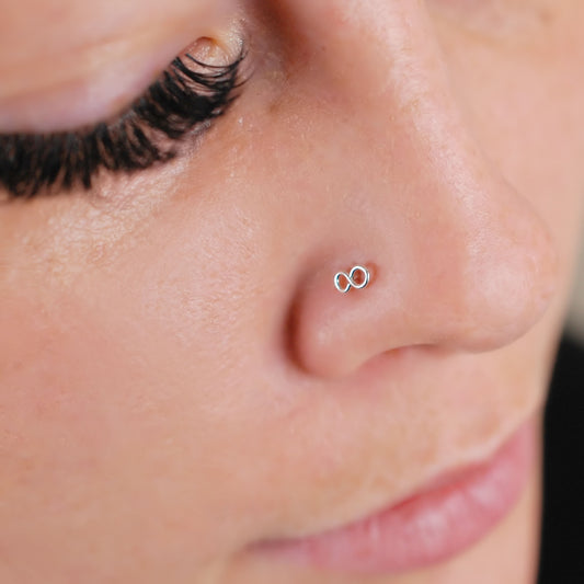 sterling silver infinity nose stud