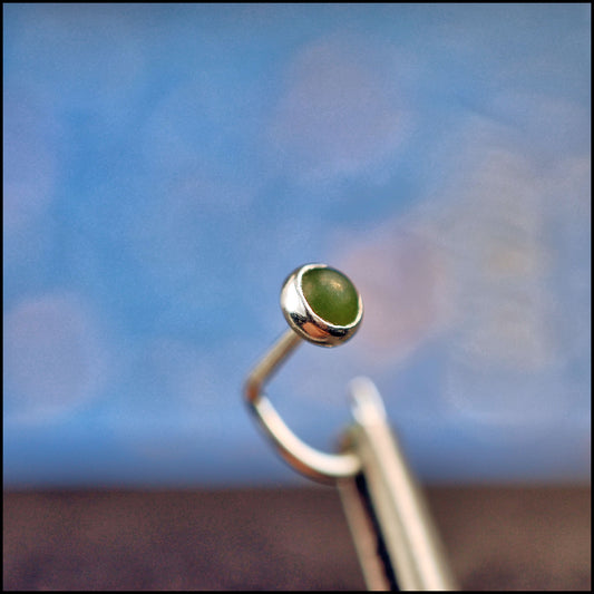 sterling silver jade nose stud