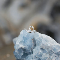 Silver Nose Ring - Organic Open Spiral