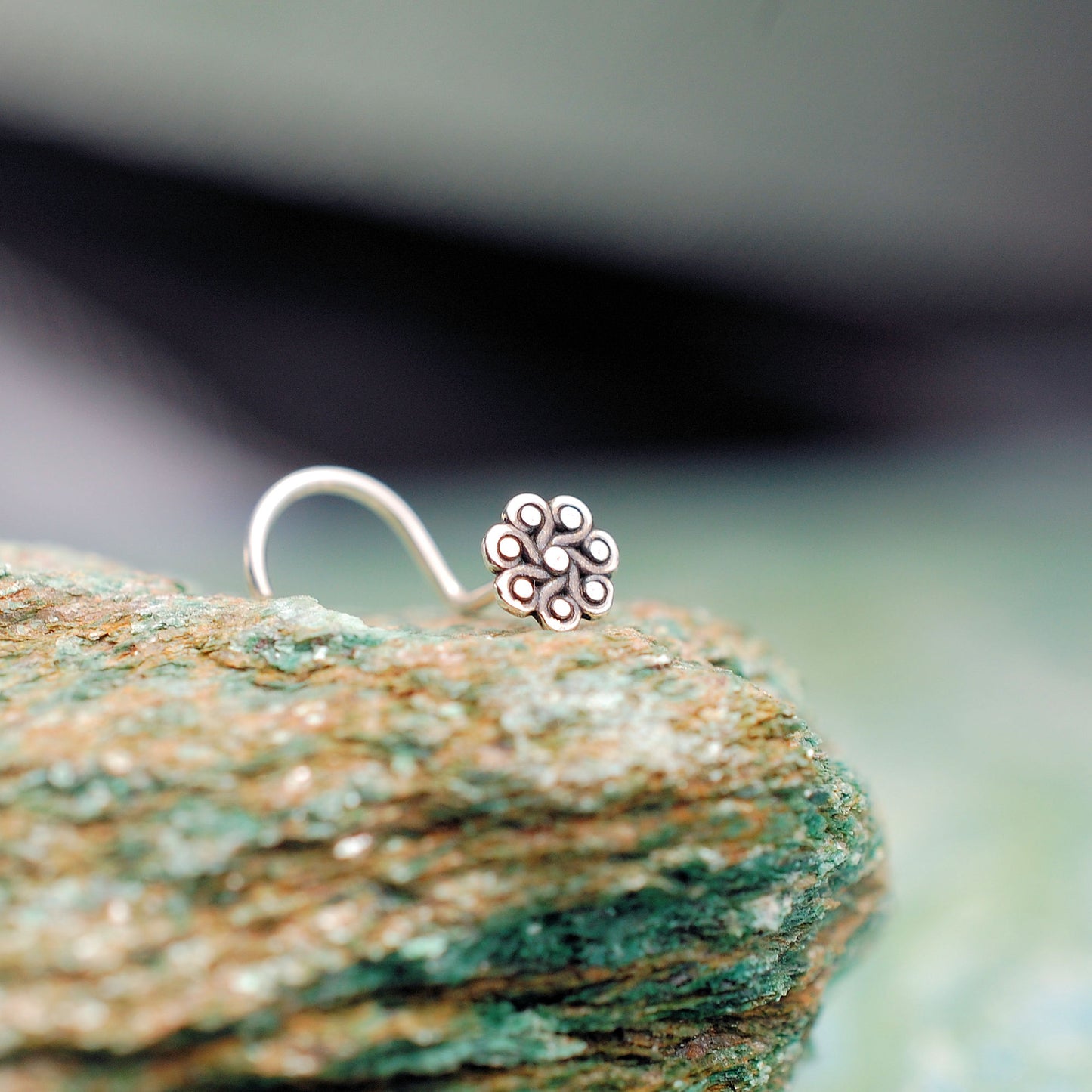 silver paisley nose jewelry