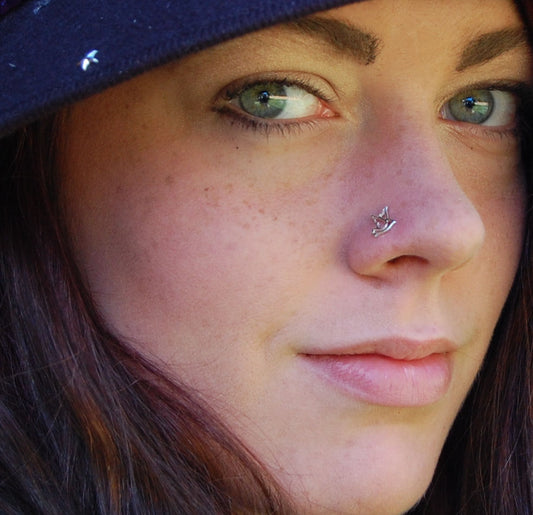 dove nose jewelry in nickel-free sterling silver