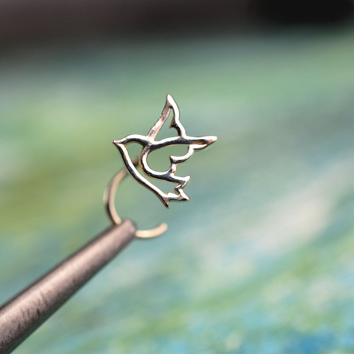 Peace Dove Bird Nose Stud in Sterling Silver