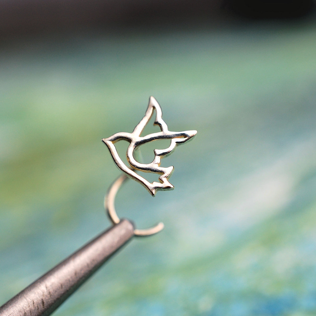 Peace Dove Bird Nose Stud in Sterling Silver