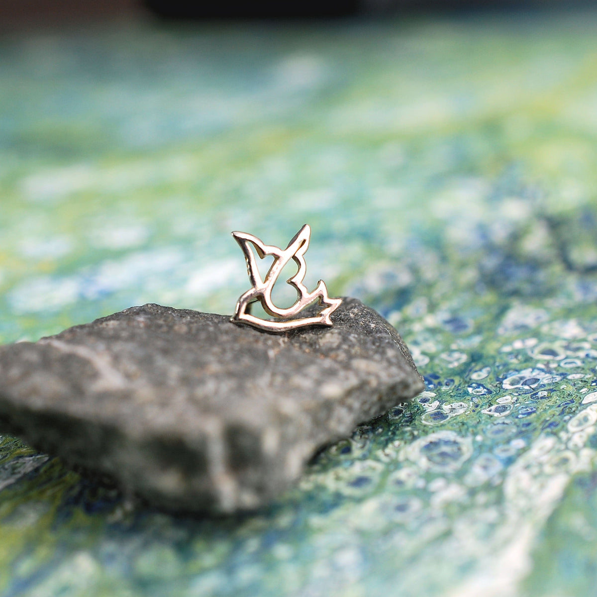 Peace Dove Bird Nose Stud in Sterling Silver