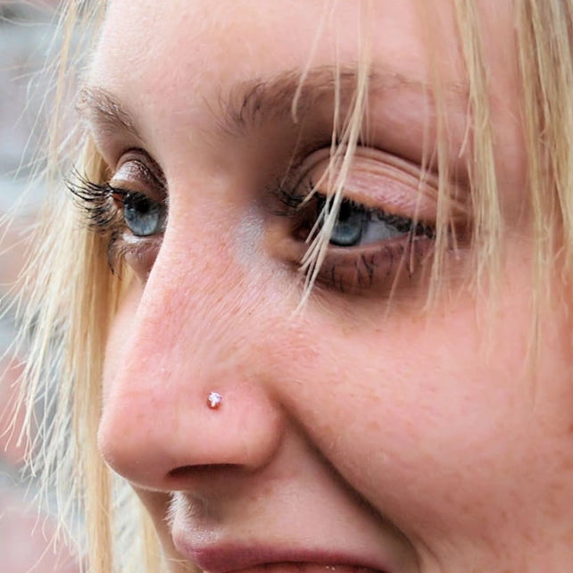 yellow gold nose jewelry