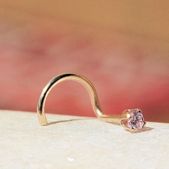 yellow gold nose stud