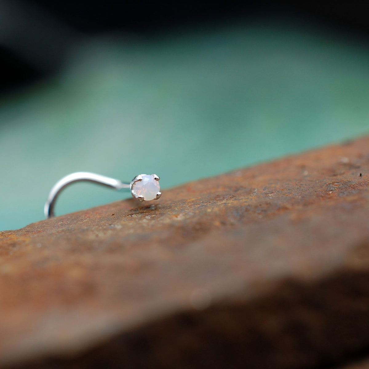 Pink Opal 2mm Nose Stud