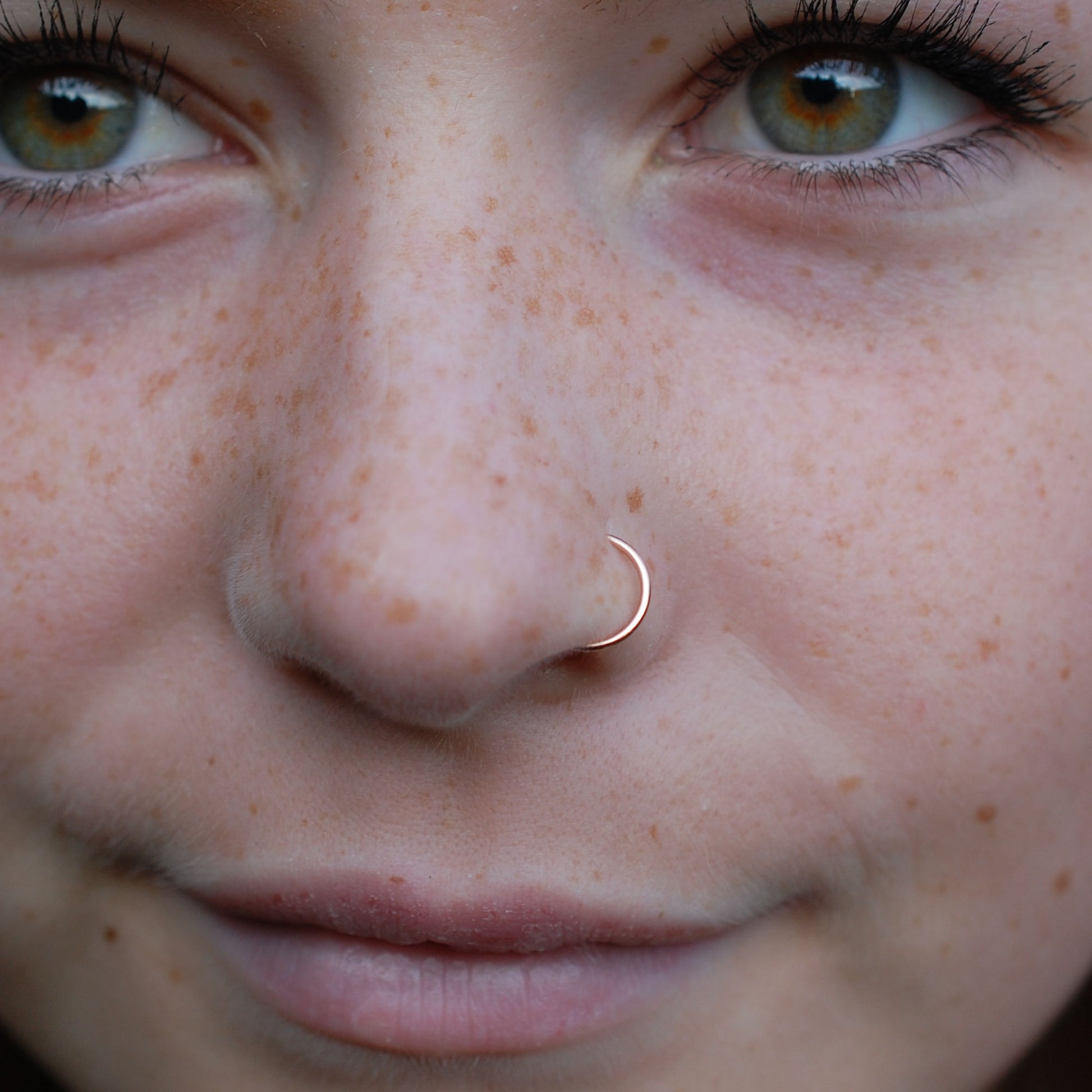 14 karat rose gold nose hoop