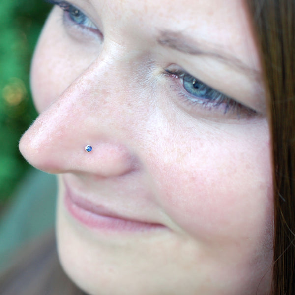 2mm Sapphire Nose Stud