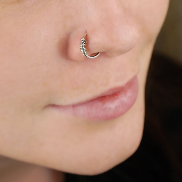 Tangled Silver Nose Ring