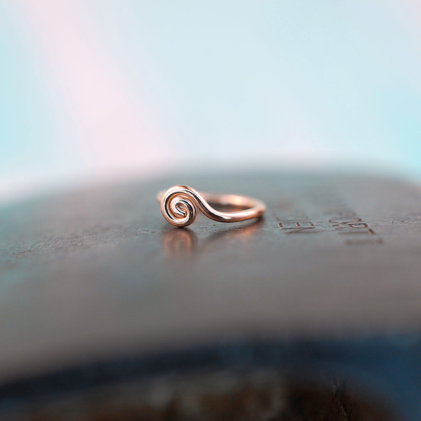 Rose Gold Nose Ring - Tiny Spiral