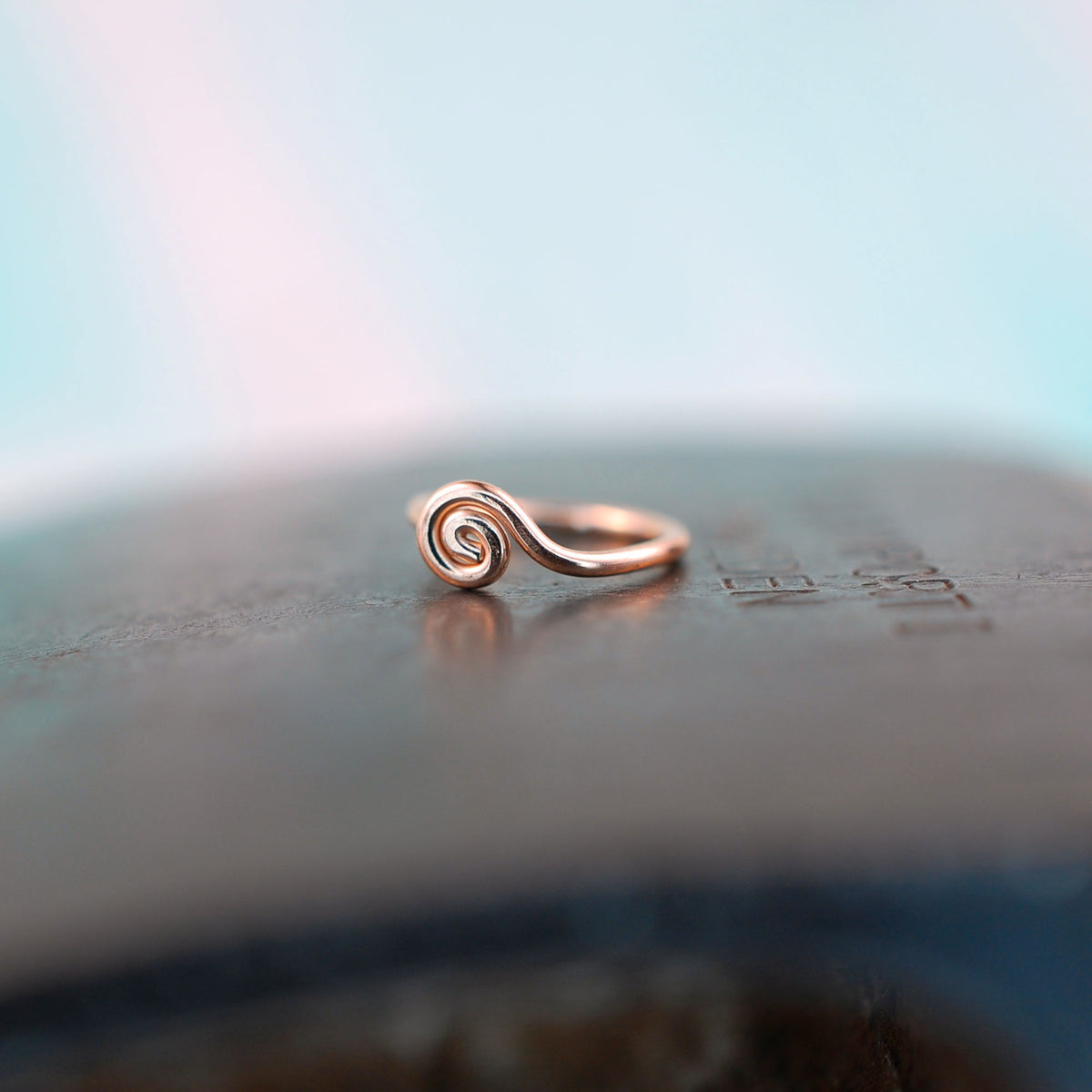 Rose Gold Nose Ring - Tiny Spiral